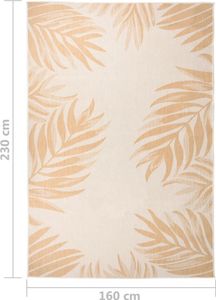 vidaXL Outdoor-Teppich Flachgewebe 160x230 cm Blattmuster