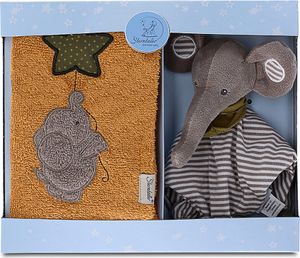 Sterntaler Baby Unisex Geschenk Set Baby Geschenk-Set Elefant, Schmusetuch & Kinderhandtuch - Baby Geschenk, Geschenkset Baby - grau