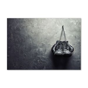 Tulup® Leinwandbild - 100x70 cm - Wandkunst - Drucke auf Leinwand - Leinwanddruck  - Sport - Schwarzweiß - Boxhandschuhe