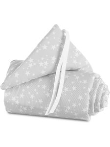 babybay Nestchen Piqué für Maxi, Boxspring und Comfort, perlgrau Sterne weiß