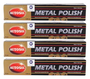 4x AUTOSOL Metal Polish Edel Chromglanz Metall Politur Chrompolitur 75 ml
