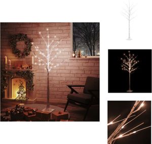 vidaXL Choinka LED brzoza ciepła biel 96 LED 180 cm - Choinki świąteczne