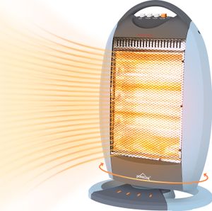 Homelux Heizstrahler 3 Heizstufen Halogen Heizgerät, Oszillierendes Halogen Heizung,1200W, Kein Rauschen, Sicherheit Schutz