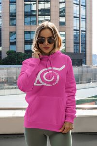 Damen Hoodie Kapuzenpullover Naruto Shippuden Dorf Blatt Konoha Symbol Women Anime Manga Shirt