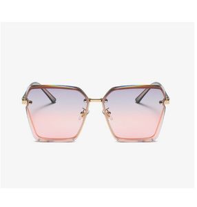 Damen Braun Rosa Sonnenbrille Quadratische Gläser Blogger Trendbrille Brille