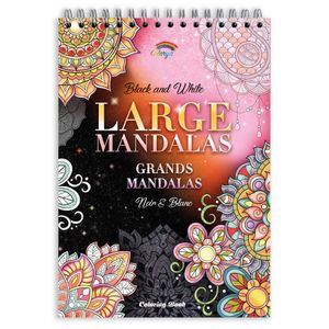 Colorya Mandala Malbuch für Erwachsene – Large Mandalas - Entspannendes A4 Anti-Stress Malbuch – Spiral-Malbücher mit Künstlerpapier ohne Durchdrücken – Mandalas für Erwachsene