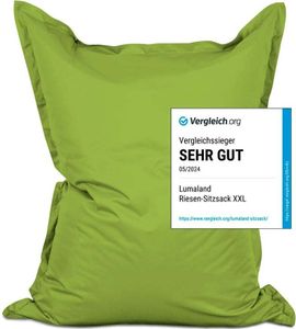 Lumaland Riesen-Sitzsack XXL 140x180 cm Wasserfestes Indoor & Outdoor Liegekissen über 3 Mio. anpassungsfähigen EPS-Perlen Bean Bag waschbarem Bezug