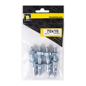 4x Schwerlast-Anker Bolzen 70 mm M10