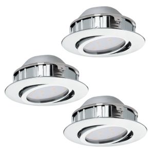 Eglo 95852 Pineda LED Einbaustrahler 3er-Set 3 x 500lm Chrom