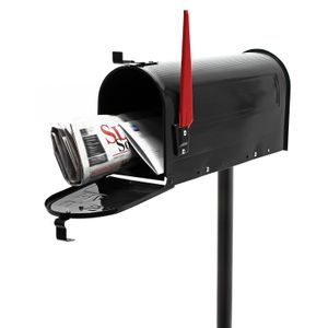 US Mailbox Briefkasten Amerikanisches Design schwarz mit passendem Standfuß