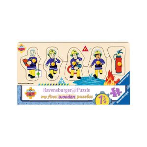 Ravensburger dřevěné puzzle - Hasič Sam ze dřeva, 5 dílků