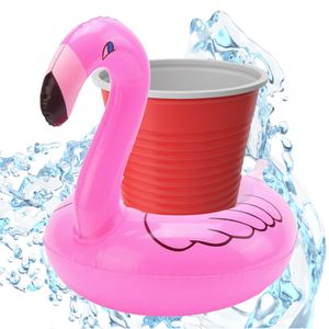 SwimAlot® 3x aufblasbarer schwimmender Getränkehalter Halter Flamingo Luftmatratze
