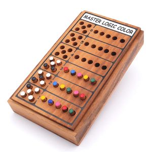 Superhirn - Color Finder - 6 Farben, mehr Spielspaß, 2 Personen, Holzspiel inkl. praktischem Verschlussband