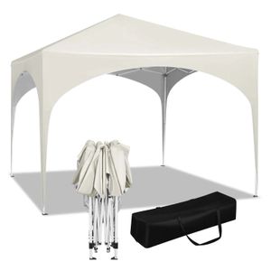 BukkitBow – Partyzelt mit runder Kante – faltbares Zelt – wasserdicht und wetterfest – Gartenpavillon – 300 x 300 cm – Weiß