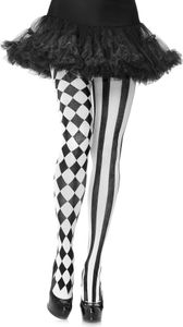LEG AVENUE - SCHWARZ/WEIßE HARLEKIN-STRUMPFHOSE