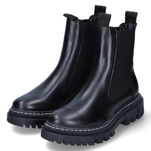 Tamaris Damen Stiefelette Leder Chelsea Boot cleane Optik Profilsohle 1-25491-41, Größe:40 EU, Farbe:Schwarz