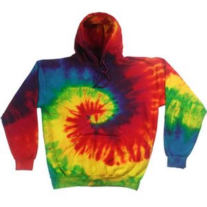 Colortone Uni Rainbow Hoodie / Kapuzenpullover, Batik-Optik RW4121 (Medium) (Regenbogen)
