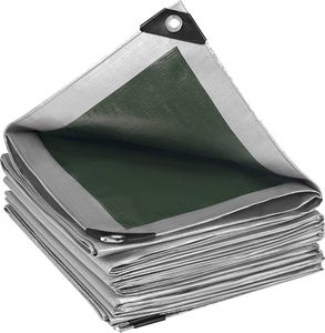 WOLTU Abdeckplane wasserdicht, 180 g/m² PE Schutzplane mit Ösen, UV stabil : Grau-Grün 3x4 m Farbe: Grau-Grün Größe: 3x4 m