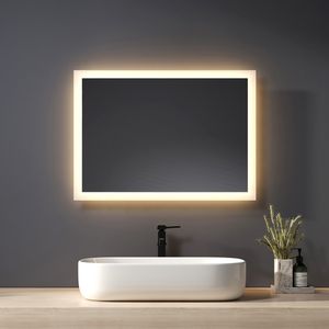 Heilmetz koupelnové zrcadlo 50x70cm Zrcadlo s osvětlením Teplé bílé osvětlení LED osvětlené zrcadlo Nástěnné zrcadlo IP44 Úspora energie