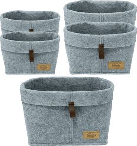 WENKO 5er Set Filz-Korb Feli Körbe Box Aufbewahrung Ordnung Haushalt Wohnen