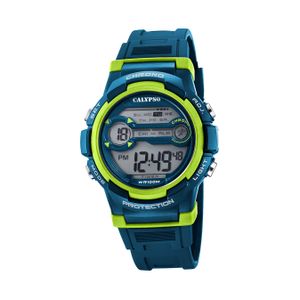 CalypsoPolyuretanhodinky pro mládež K5808/3 Digitální náramkové hodinky tmavě modré světle zelené D2UK5808/3