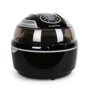 Klarstein VitAir Heißluftfritteuse Fritteuse (1400 Watt , 9 Liter Garraum)  - Halogen-Infrarot-Heizelement - Automatikprogramme - Antihaft-Beschichtung - Schwarz