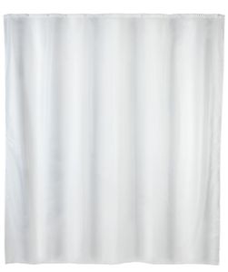 WENKO Dusch Vorhang Badewannen inkl. Ringe Uni Weiß 180 x 200 cm waschbar