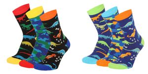 Kinder Socken, 6 Paar für Jungen,Dino,27-30