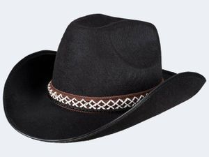 Cowboy-Hut mit Hutband für Kinder schwarz-braun