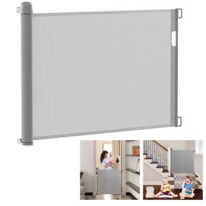 XMTECH Door Guard Rollo Výsuvný 0-180cm chránič dveří Bezpečnostní brána na schody pro děti šedá