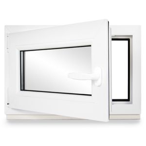 Kellerfenster Kunststoff weiß Dreh-Kipp 50x40 cm(BxH) DIN Links 2 -fach Glas