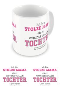 Fun - Tasse - Stolze Mutter einer Tochter - Keramik Tasse - Größe Ø8,5 H9,5cm