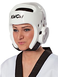 Kwon Kopfschützer Kopfschutz Taekwondo  PU, Farbe:weiß, Größe:M