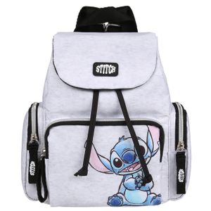 Stitch Disney Grey Melange Rucksack mit Taschen 25x19x20 cm