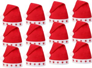 Blink LED Weihnachtsmützen Rot mit Leuchtsterne Blinksterne Sterne 15, wählen:12 Stück