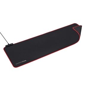 Trust Gaming GXT 764 Glide-Flex RGB Mauspad XXL, 930x300 mm, Gaming Mousepad mit LED Beleuchtung, Rutschfeste Gummiunterseite, Große Schreibtischunterlage, USB-betrieben, Desk Mat - Schwarz
