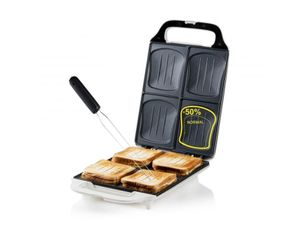 Sandwichtoaster XXL Snackmaker 4er Toaster Sandwichmaker mit Gabel 1800Watt