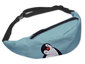 Modische Gürteltasche Sporttasche Bauchtasche mit Reissverschluss Hüfttasche Pinguin