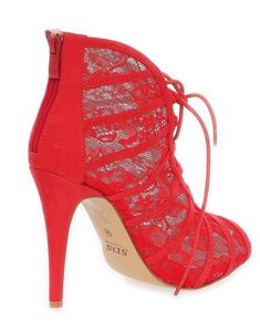 Damen Sommer Sandaletten mit Tüll, Rot/37