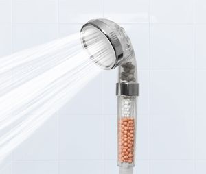Aquadon Shower Hero – wassersparender Duschkopf mit Mineralsteinen – Duschbrause mit 3 Wasserstrahl-Einstellungen – druckerhöhender Sparduschkopf mit Filter-Funktion für weiches Wasser  