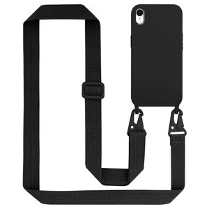 Cadorabo Ochranné pouzdro pro Apple iPhone XR Case v černé barvě Řetězové pouzdro na mobilní telefon s nastavitelnou délkou kabelu