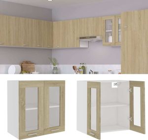 vidaXL Hängeglasschrank Lyon Sonoma-Eiche 60x31x60 cm Holzwerkstoff