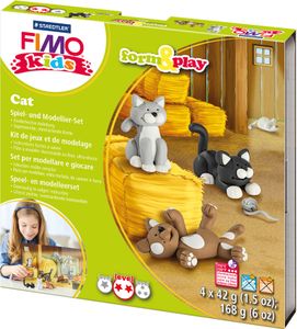 FIMO kids Modellier-Set Form & Play "Cat" Level 2 ofenhärtend