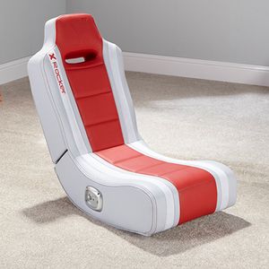 X Rocker Hydra 2.0 Floor Rocker Gaming Sessel mit 2.0 Audiosystem | Rot - Grau | Bodensessel für Kinder