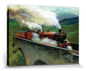 Harry Potter Poster Leinwandbild Auf Keilrahmen - Hogwarts Express Landscape (60 x 80 cm)