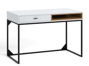 OLIER OL-01 Písací stôl so šírkou 120 cm v štýle LOFT so zásuvkou Biely