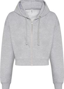 Just Hoods JH065 | Damen Jacke, WomenŽs Fashion Cropped Zoodie - Farbe: Heather Grey - Größe: XXS
