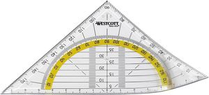 WESTCOTT Geodreieck Hypotenuse: 140 mm flexibel