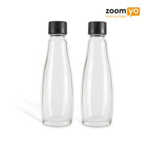 Náhradní skleněné láhve Zoomyo pro bublinkovač vody, elegantní design skleněné karafy, objem cca 0,6 litru, 1, 2 nebo 3 láhve v sadě, stabilní a odolné