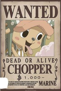 Gb Eye One Piece Wanted Chopper Plakat Golden  Golden One Size